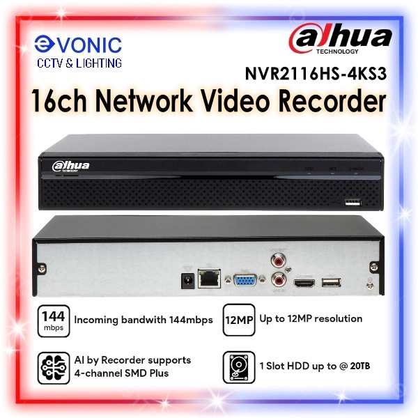 NVR 16ch DAHUA NVR4216-4KS3