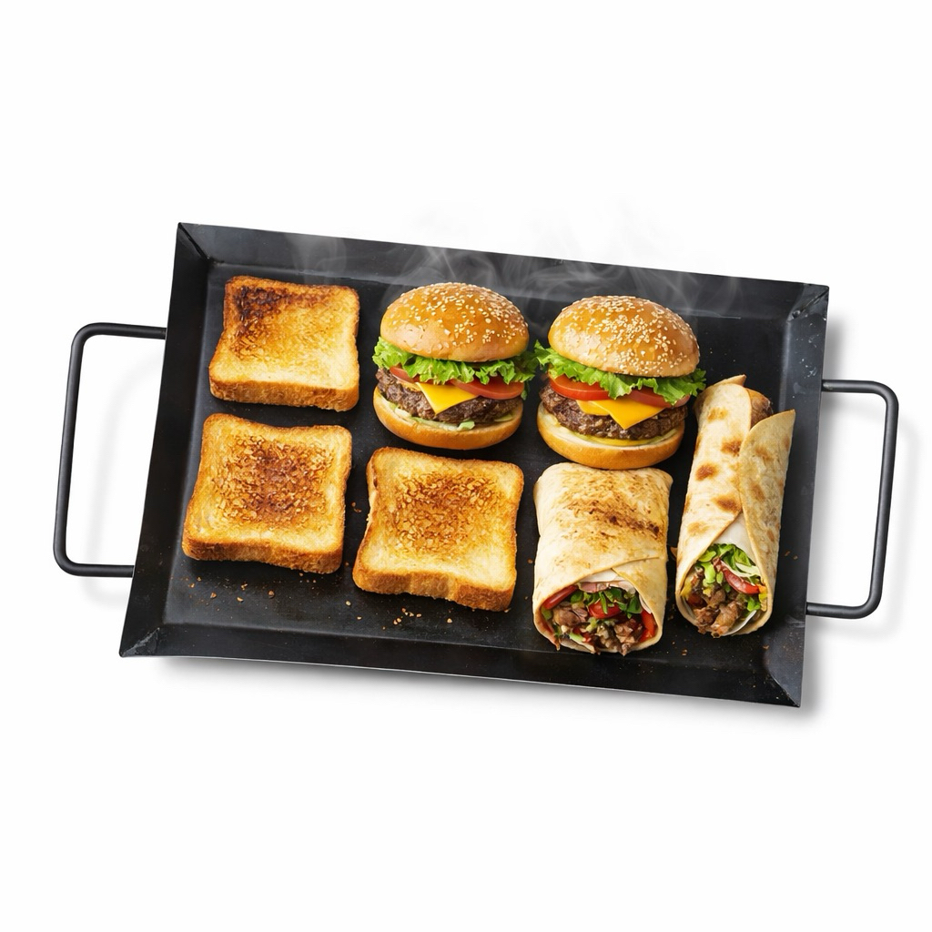 [Tepi Miring] Wajan Roti Bakar Stainless dan Baja Hitam / Wajan Roti Bakar Bandung  / Loyang Roti Ba