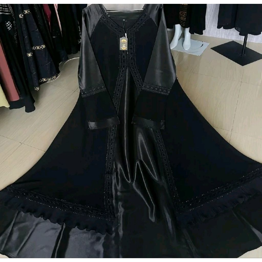 Abaya Hareer Ekslusif Khas Saudi Edisi Layer Sifon Silky Saudi