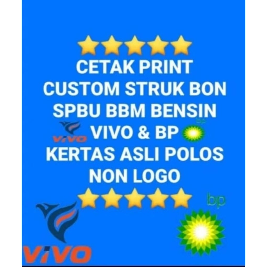 Cetak Print Custom Bon Struk Nota SPBU Vivo & BP Berkualitas