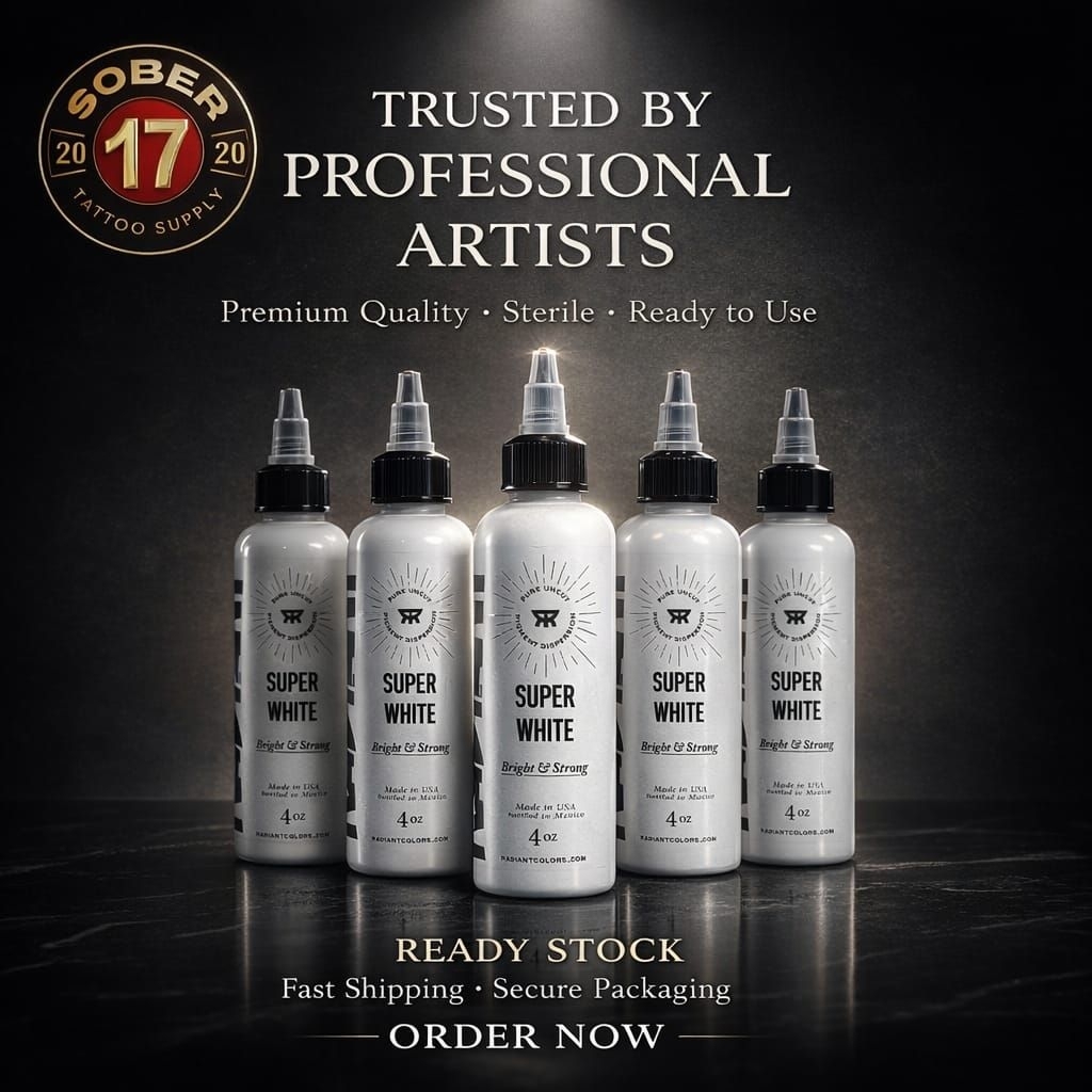 tinta tato RADIANT INK SUPER WHITE 4oz 120 mili ,100 original USA