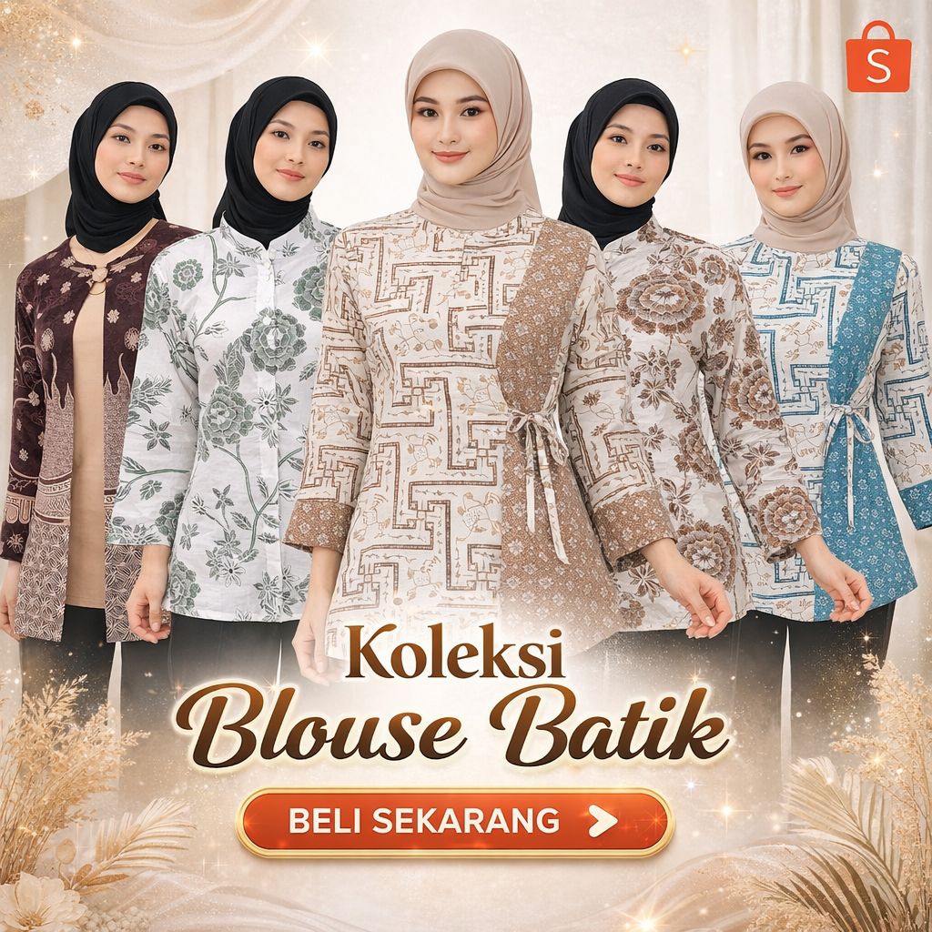 batik atasan blouse wanita terbaru atasan kantoran batik atasan kuliahan anak muda kekinian