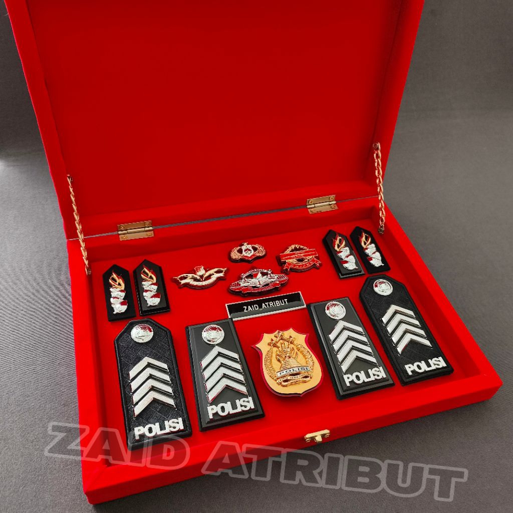 ‎SET BOX PANGKAT POLISI BRIPKA EKSKLUSIF PREMIUM / SOUVENIR BOX PANGKAT BRIPKA / PANGKAT PDH BRIPKA 
