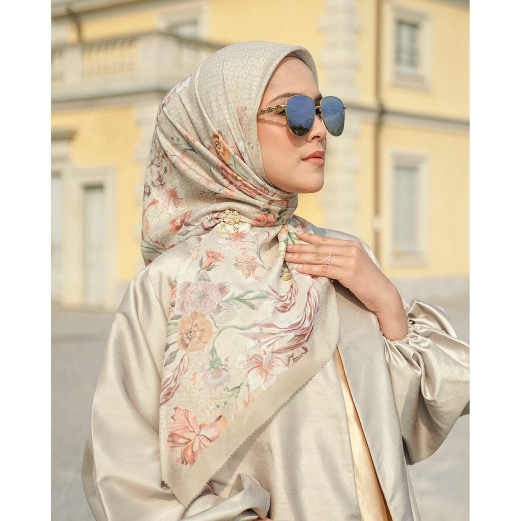 New farra voile square - dandelion  idr.425.000 button scarves bs