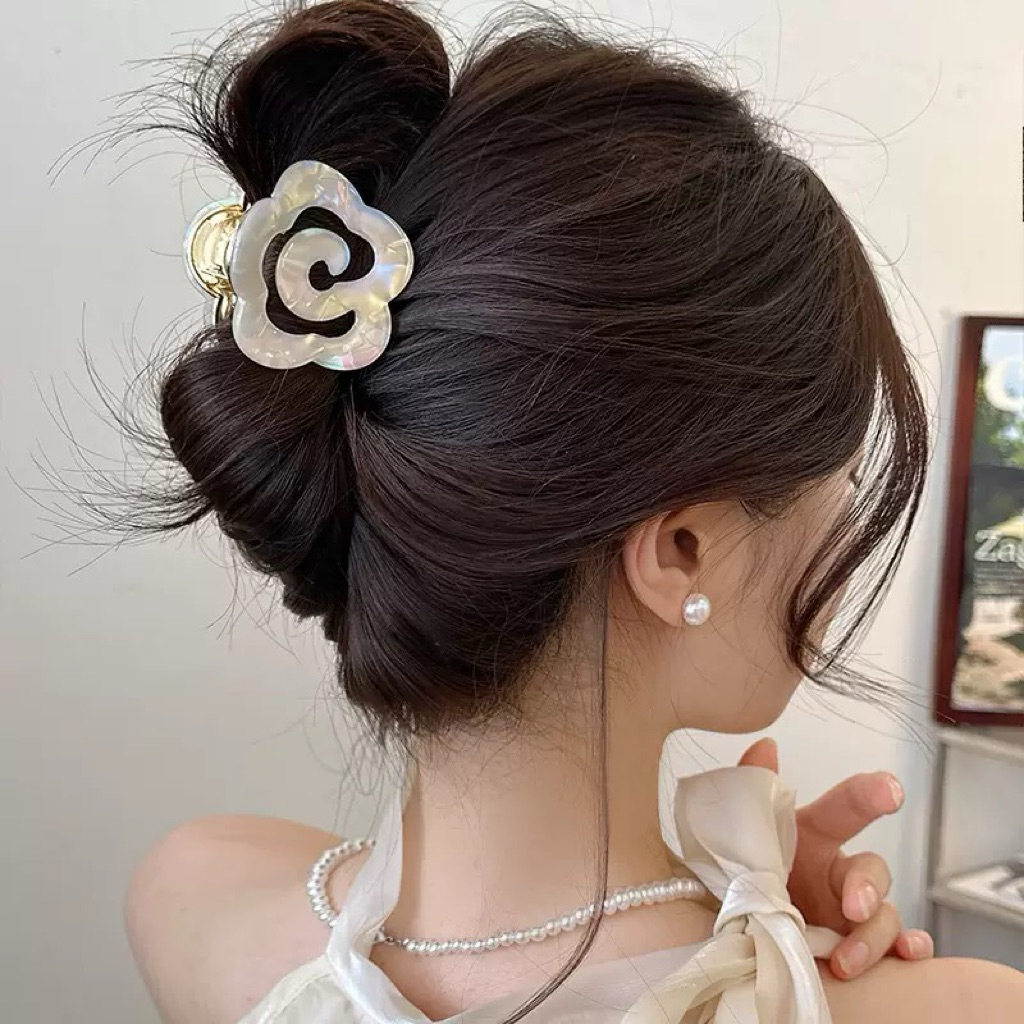 Jepit Rambut Bunga Jelly Claw Clip Korea Wanita Aesthetic Simple