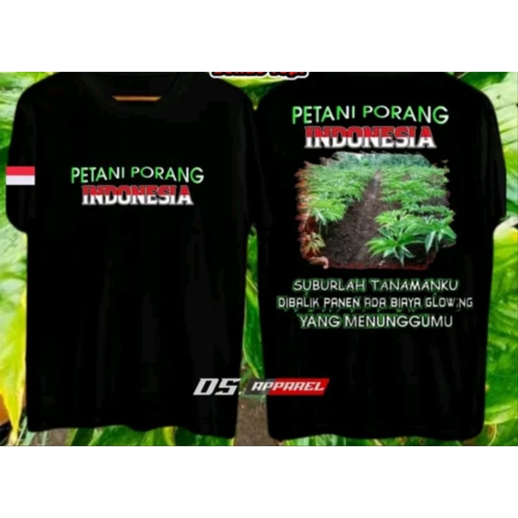 Kaos Hitam Petani Porang Indonesia