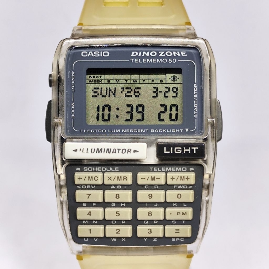 Jam Tangan Casio DBC-63 DINOZONE Triceratops Edition Vintage Rare 90s Second Original Bening Seger