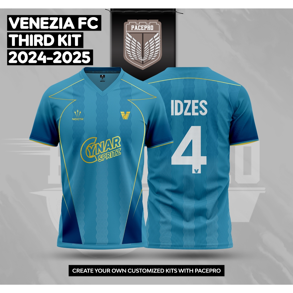 Jersey Bola VENEZIA FC THIRD KIT 2024-2025 PENDEK Free custom nama dan no punggung Full printing