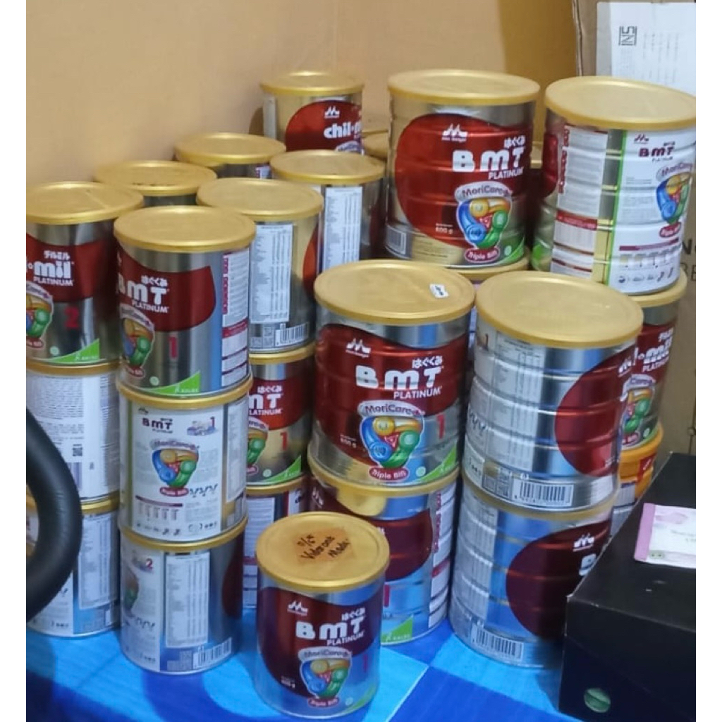 Kaleng susu bekas Morinaga