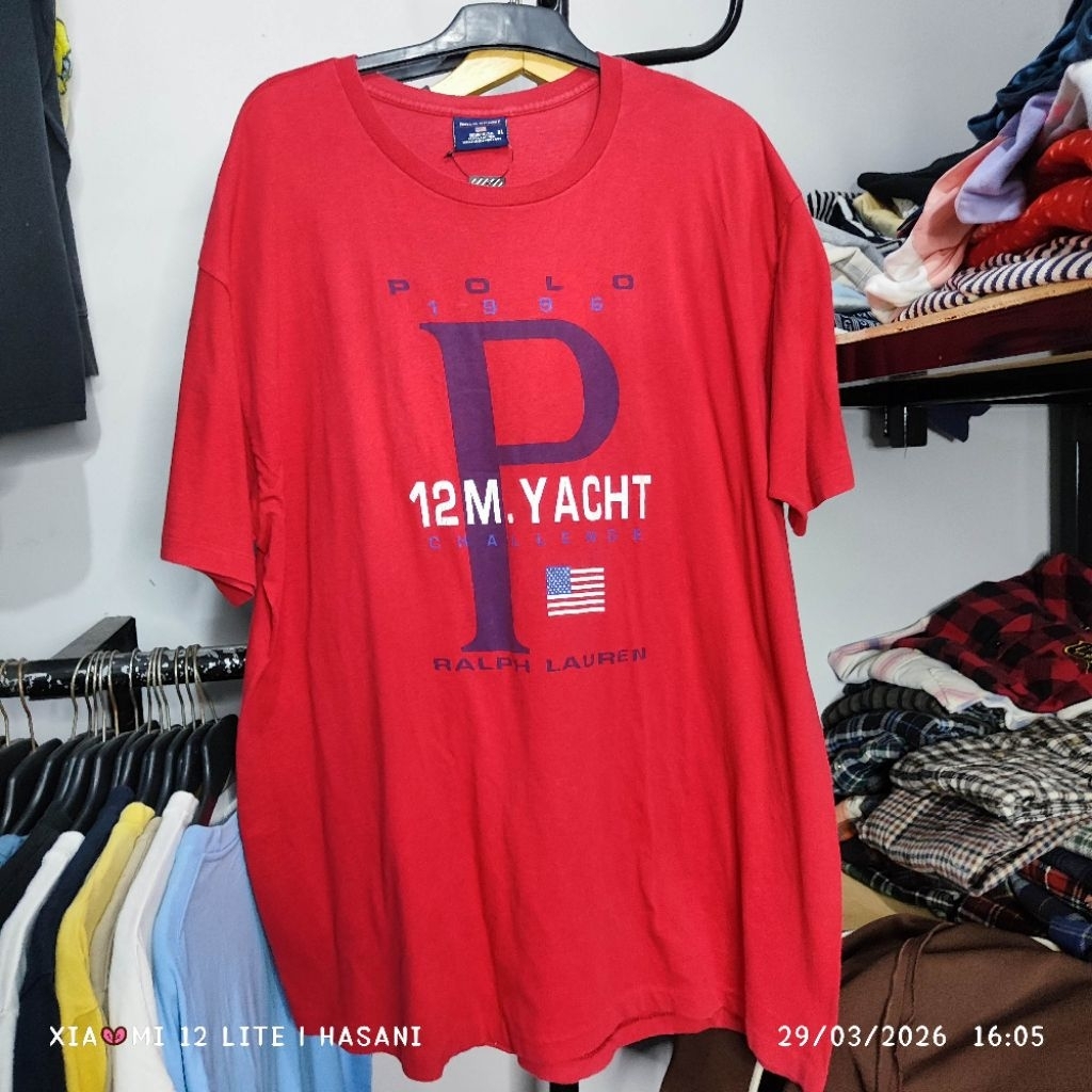 kaos rare Made in USA RARE Kaos Vintage Polo Sport Ralph Lauren 12M Yacht Challenge 1996 - Made in U