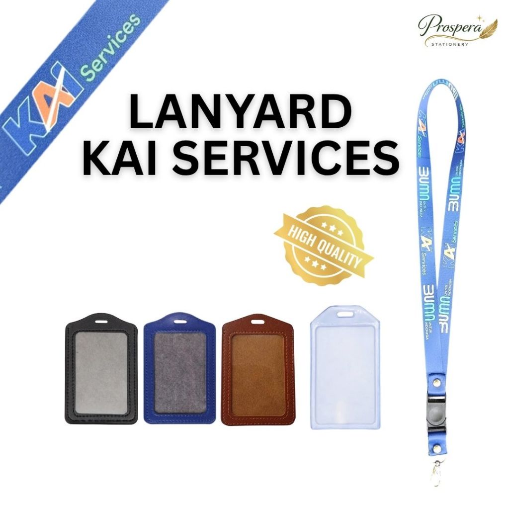 (READY) Tali ID Card Lanyard Card Holder KAI SERVICES - Full 2 Sisi Bahan Soft Tissue Berkualitas