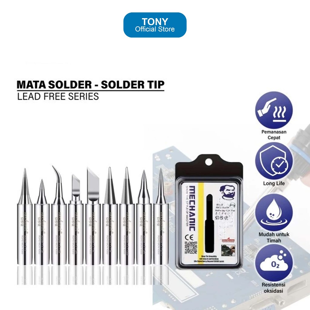 Mata Solder MECHANIC Leadfree - Lurus Bengkok Pisau Soldering Iron Tip - MECHANIC TIP