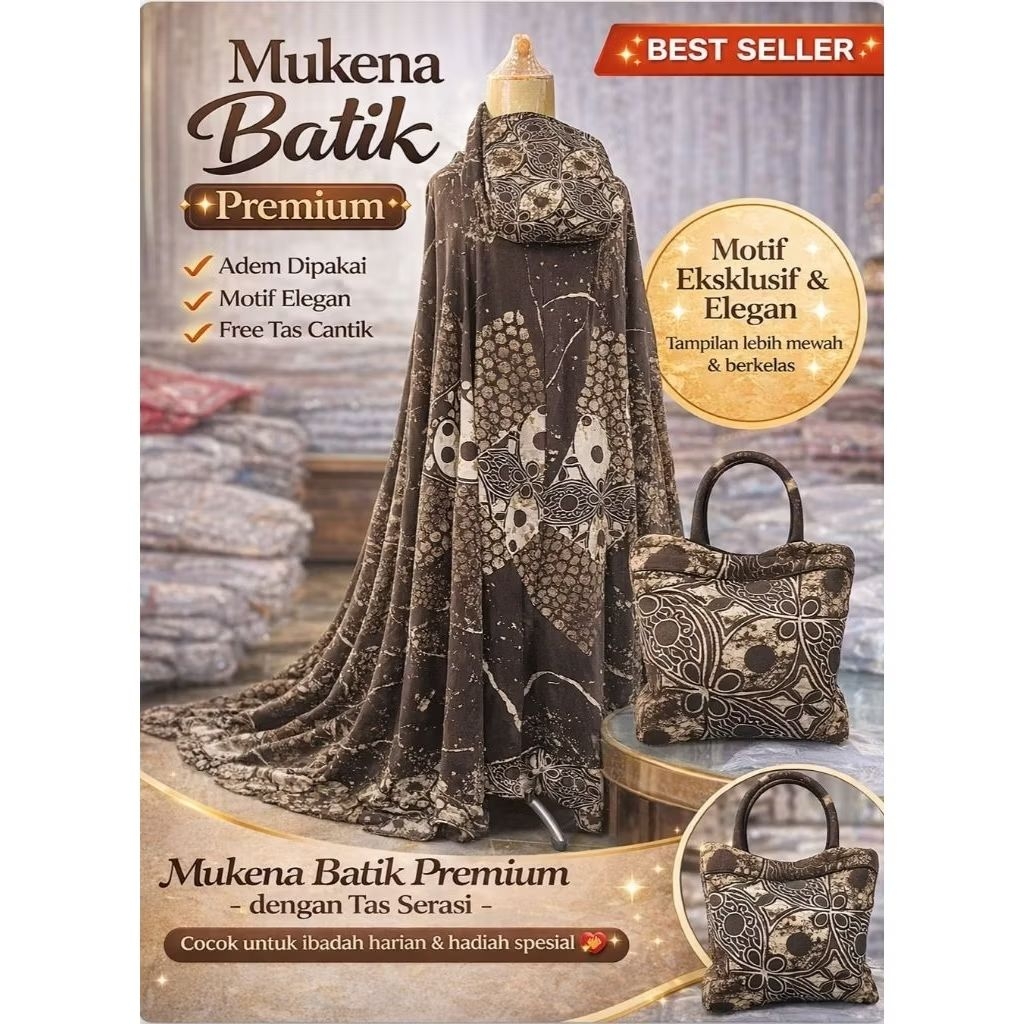 MUKENAH BATIK PEKALONGAN PREMIUM BONUS TAS SERASI