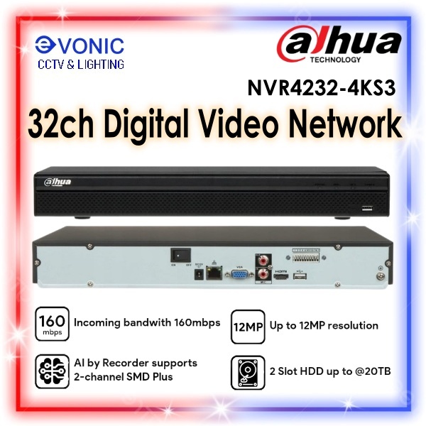 NVR 32ch DAHUA NVR4232-4KS3