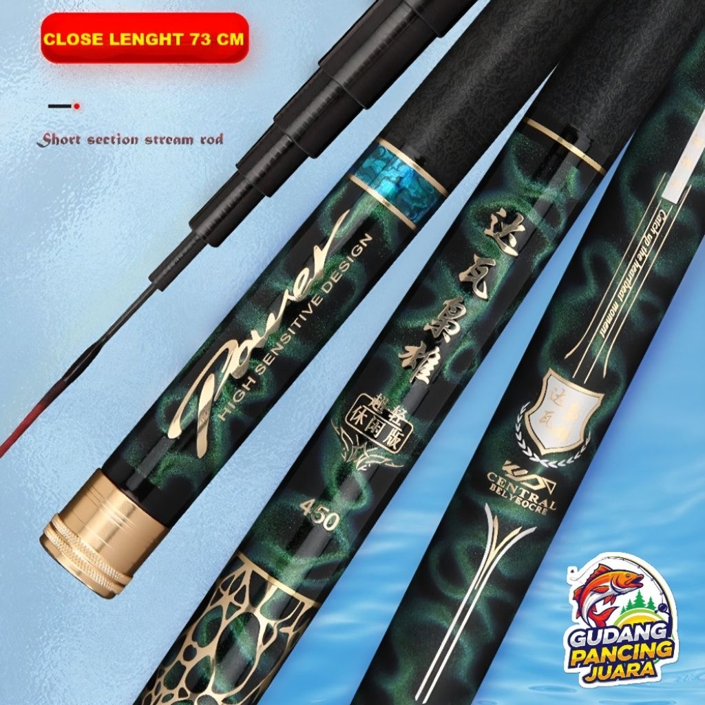 Tegek Elong KDA Super Carbon Kaku & Kuat - Joran Pancing Action Hard Kualitas Premium