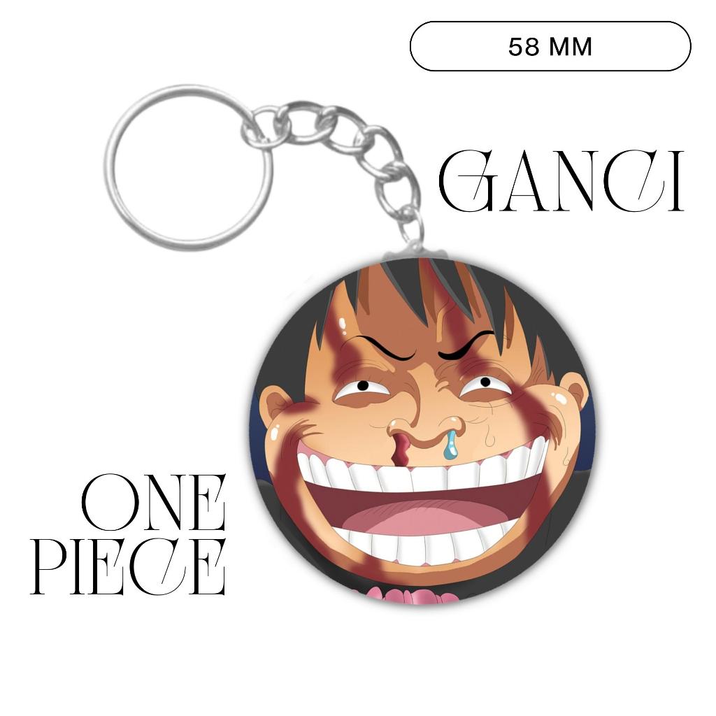 HOLOGRAM GANCI ONE PIECE KEYCHAIN 58 MM GANTUNGAN KUNCI ANIME UNOFFICIAL CHOPPER MIHAWK JINBE