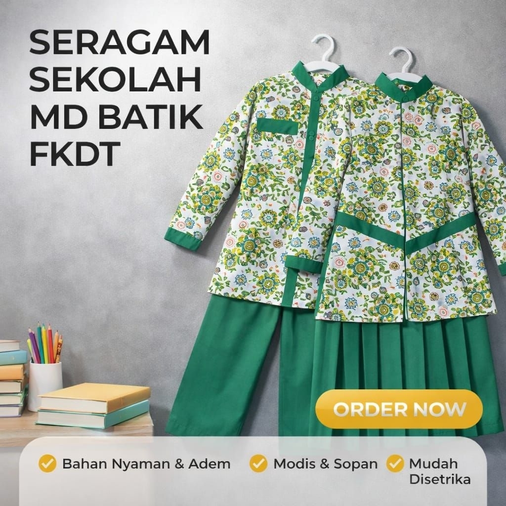 seragam sekolah madrasah Diniyyah batik fkdt