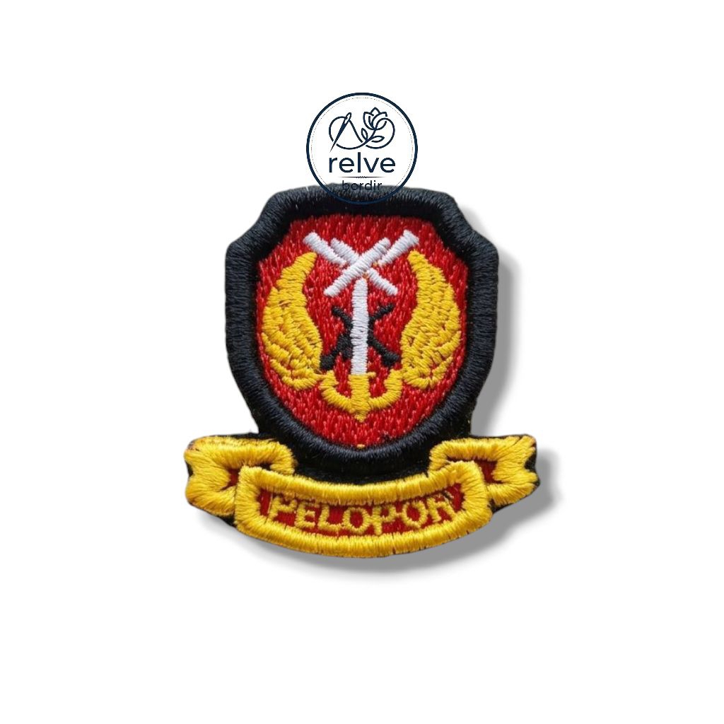 Bordir Timbul Pin Pelopor Brimob Logo Patch Emblem Seragam PDL Brimob Polri