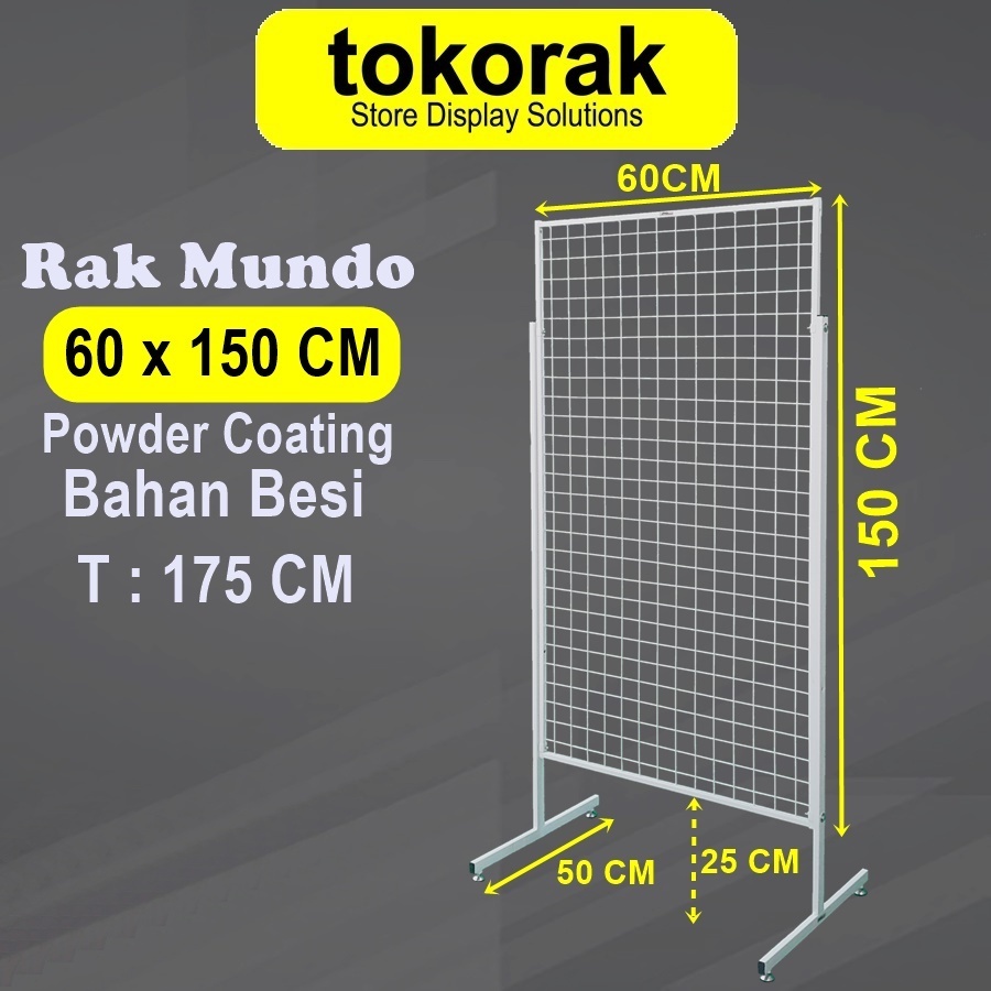RAK MUNDO 60 X 150 CM RAK AKSESORIS KAWAT DISPLAY RAK WIRE GRID 60X150 RAK LOKET RAK WIRE MESH RAK K