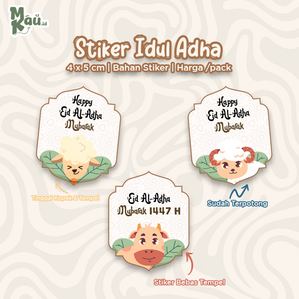 Stiker Bingkisan Idul Adha | Stiker Bingkisan Kurban | Stiker Keperluan Idul Adha - Kisscut