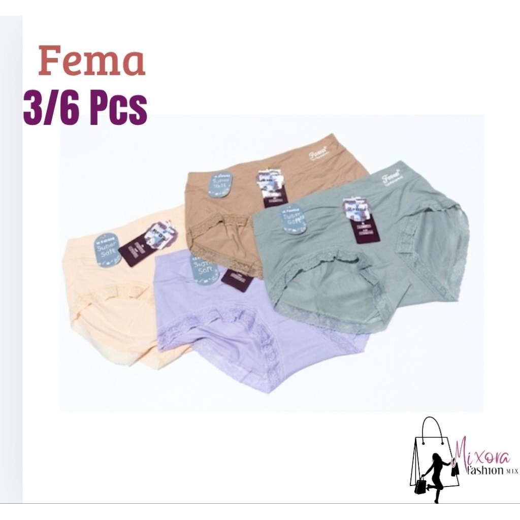 Fema Celana Dalam Wanita Highwaist Jumbo Renda