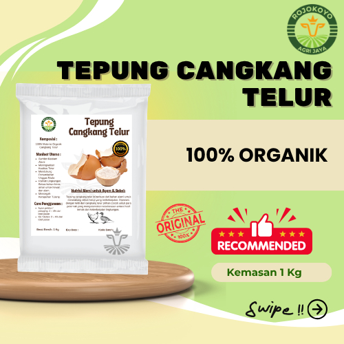Tepung Cangkang Telur Murni untuk  Campuran Pakan Ternak Ayam Petelur & Bebek 1 Kg