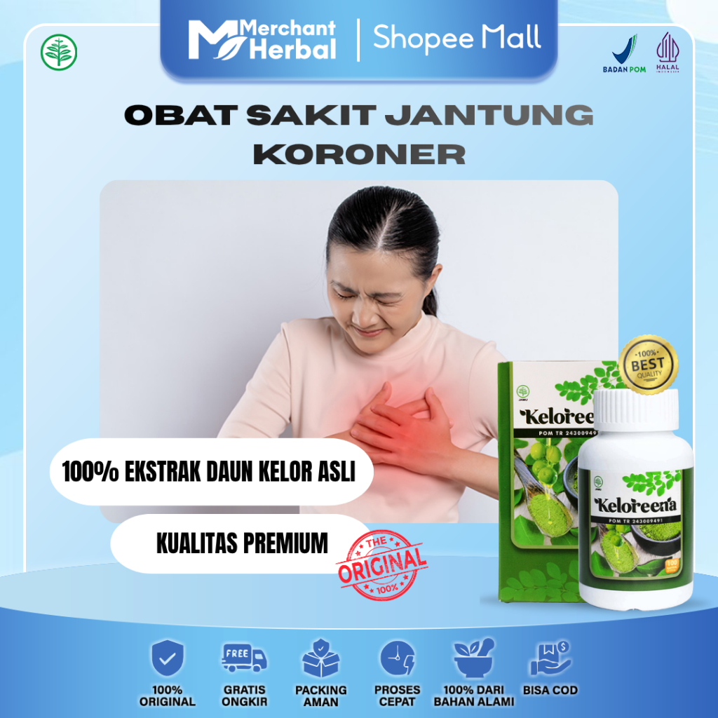 Obat Sakit Jantung Koroner & Obat Stroke Iskemik - Keloreena 100 Kapsul Bisa COD & FRE ONGKIR