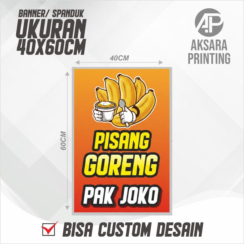 Banner Spanduk Ukuran 40X60CM Bisa Custom Desain