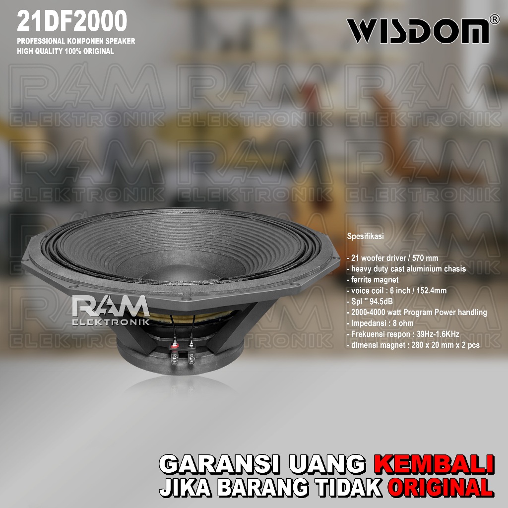 Komponen Speaker 21 Inch WISDOM 21DF2000 | 21 DF2000 | 21 DF 2000 Original