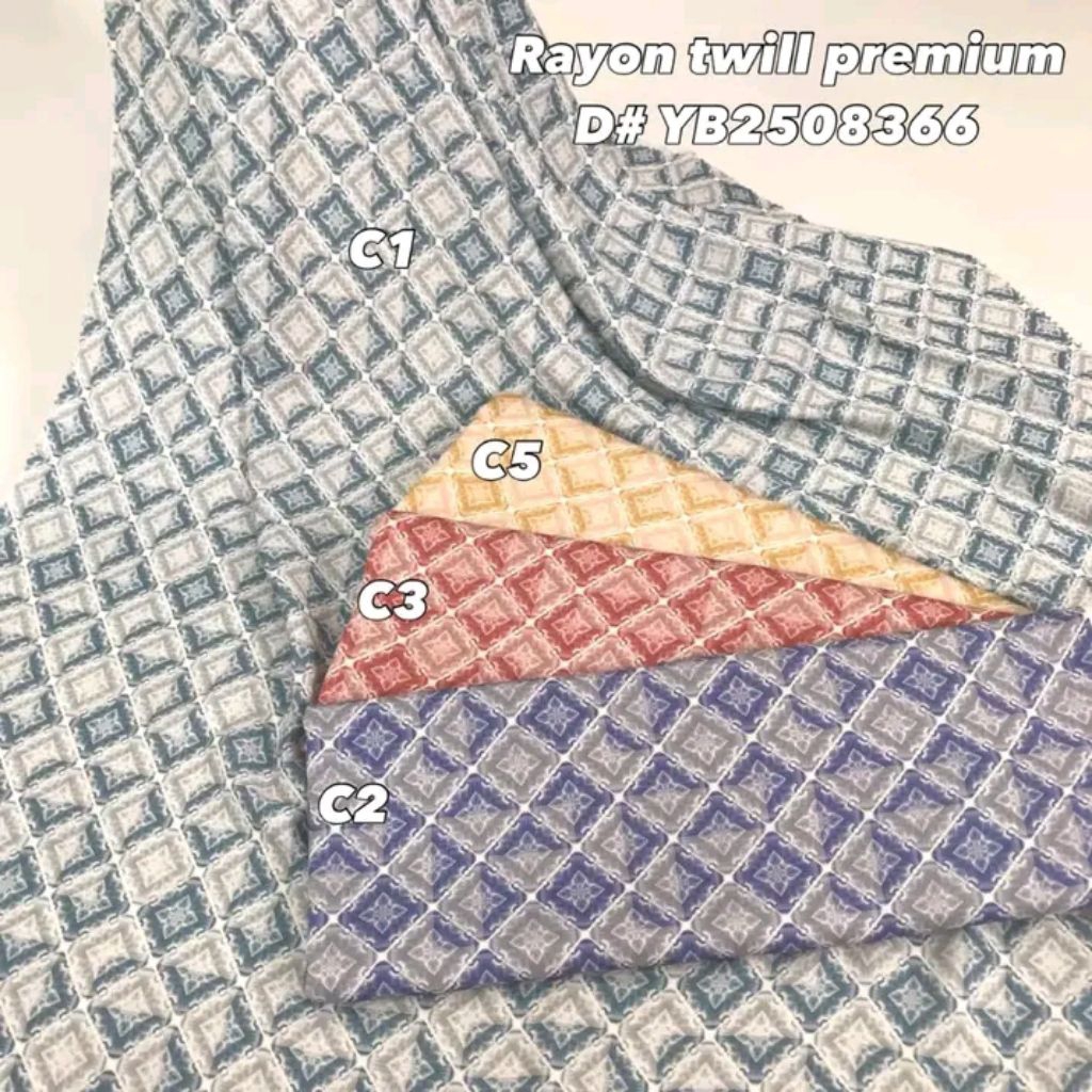 Kain Bahan Rayon Twill Premium Motif Yolanda