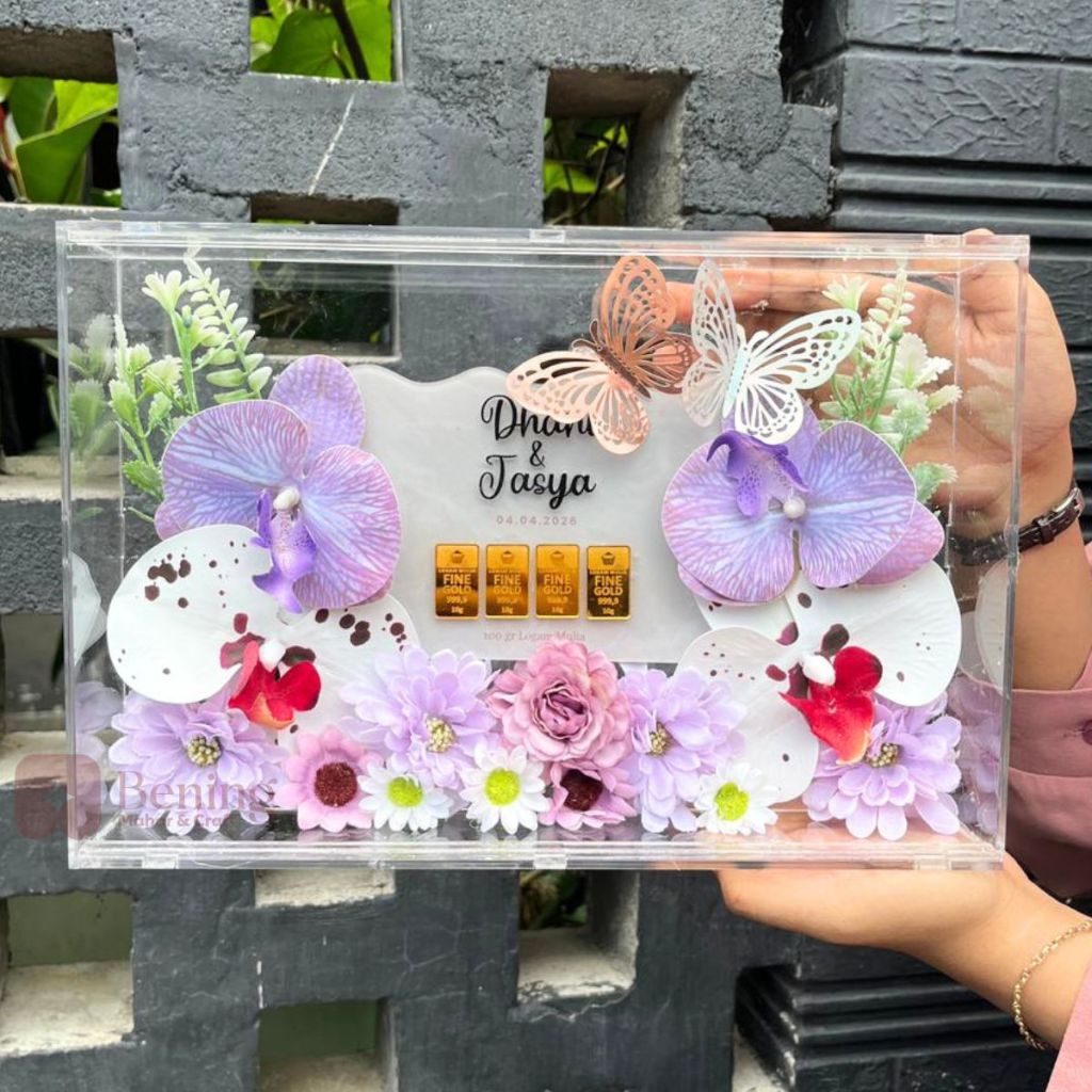 SQUARE Bingkai Mahar Akrilik / Frame Mahar Transparan