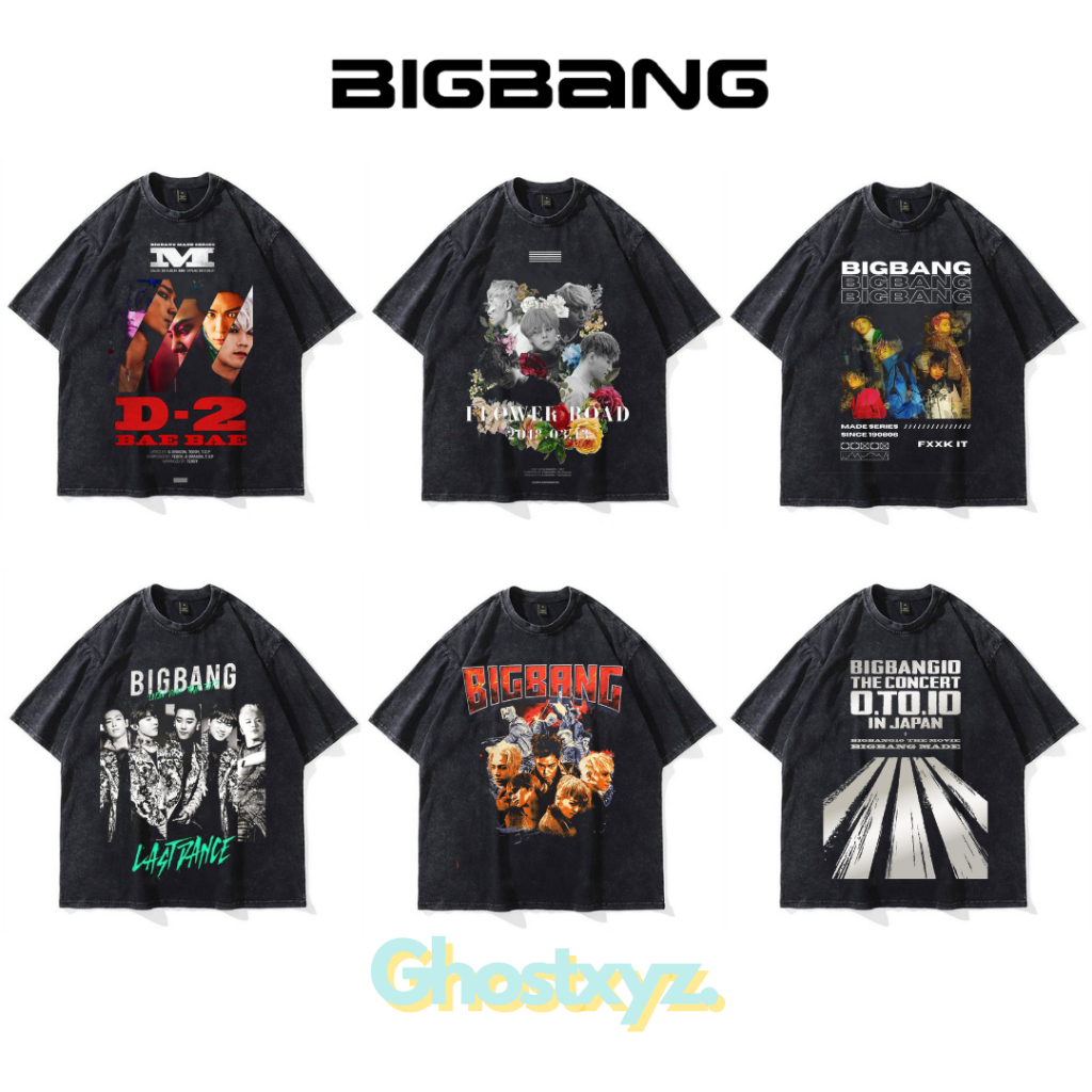 Ghostxyz T-Shirt Bigbang Wash Oversize Vintage Tee Baju Kaos