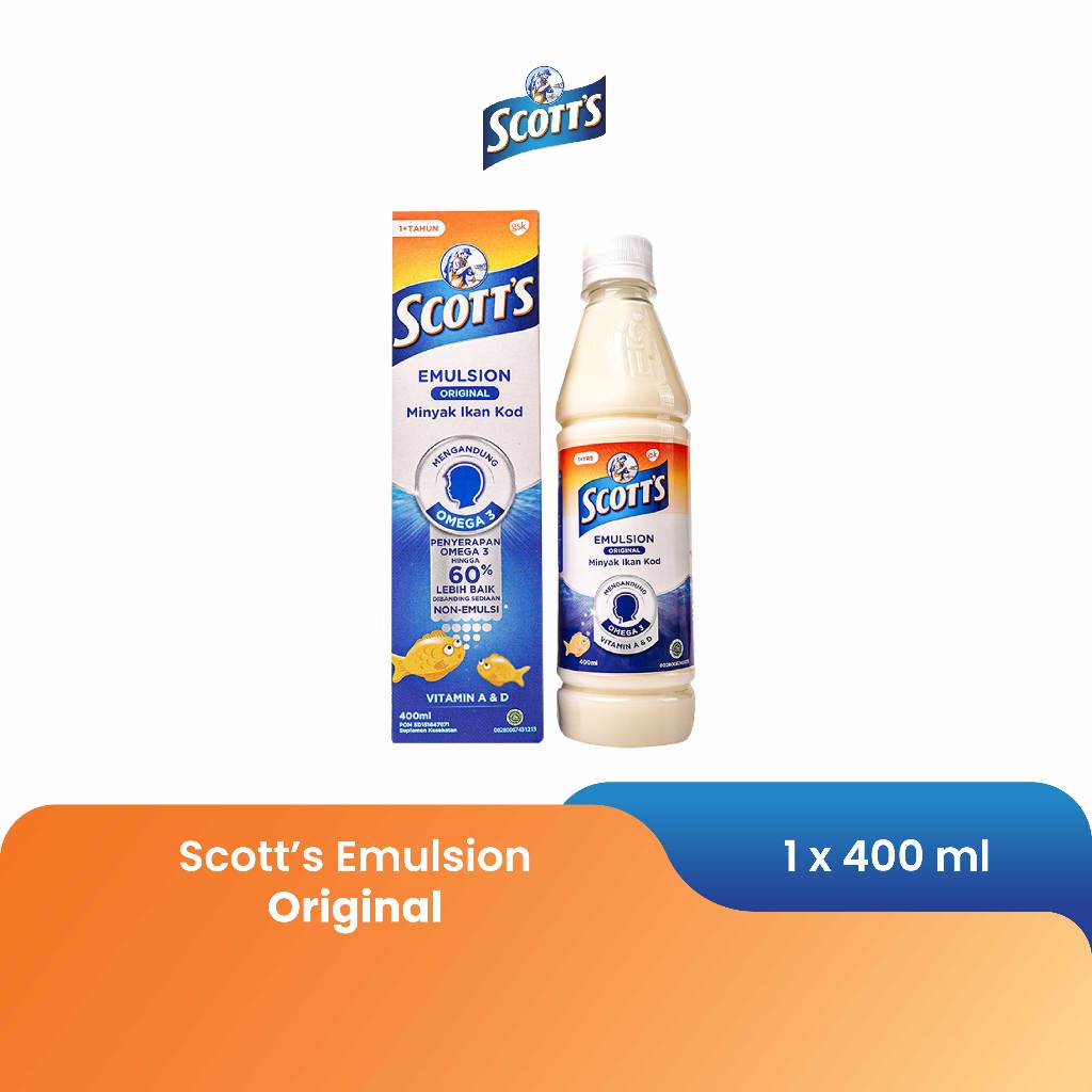 Scott’s Emulsion Original dengan Omega 3 Vitamin A dan D 400ml