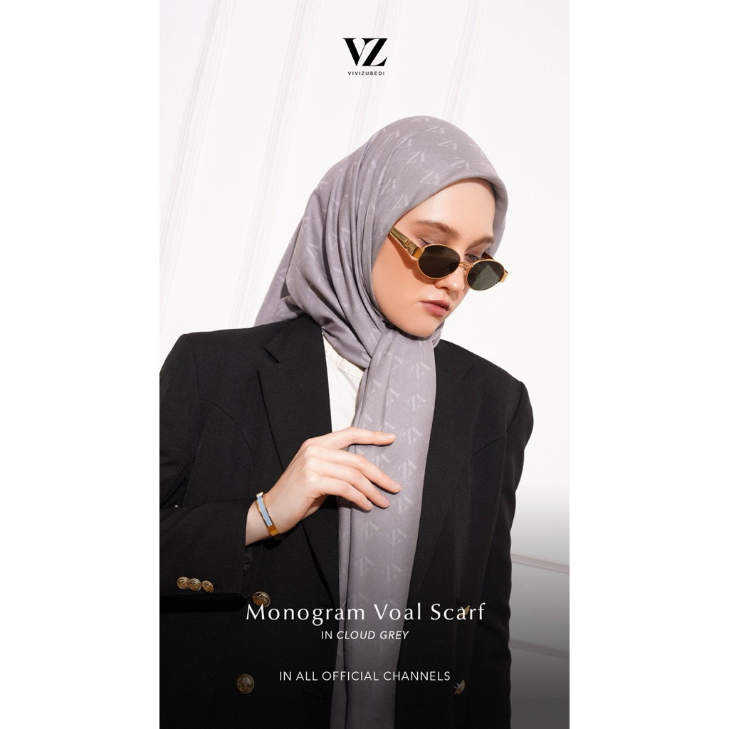 VZ Monogram Voal Scarf