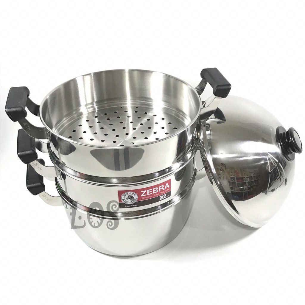 PANCI KUKUS STAINLESS STEEL 3 tingkat merk Zebra