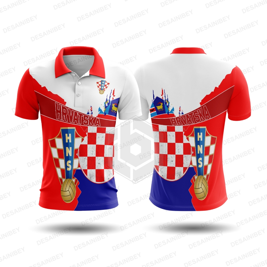 Jersey Croatia - Baju Kaos Wangki Jersey Croatia Piala Dunia 2026 Fullprint Custom Art01