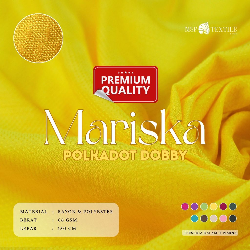 MARISKA POLKADOT DOBBY KAIN PREMIUM POLOS UNTUK GAMIS PASHMINA
