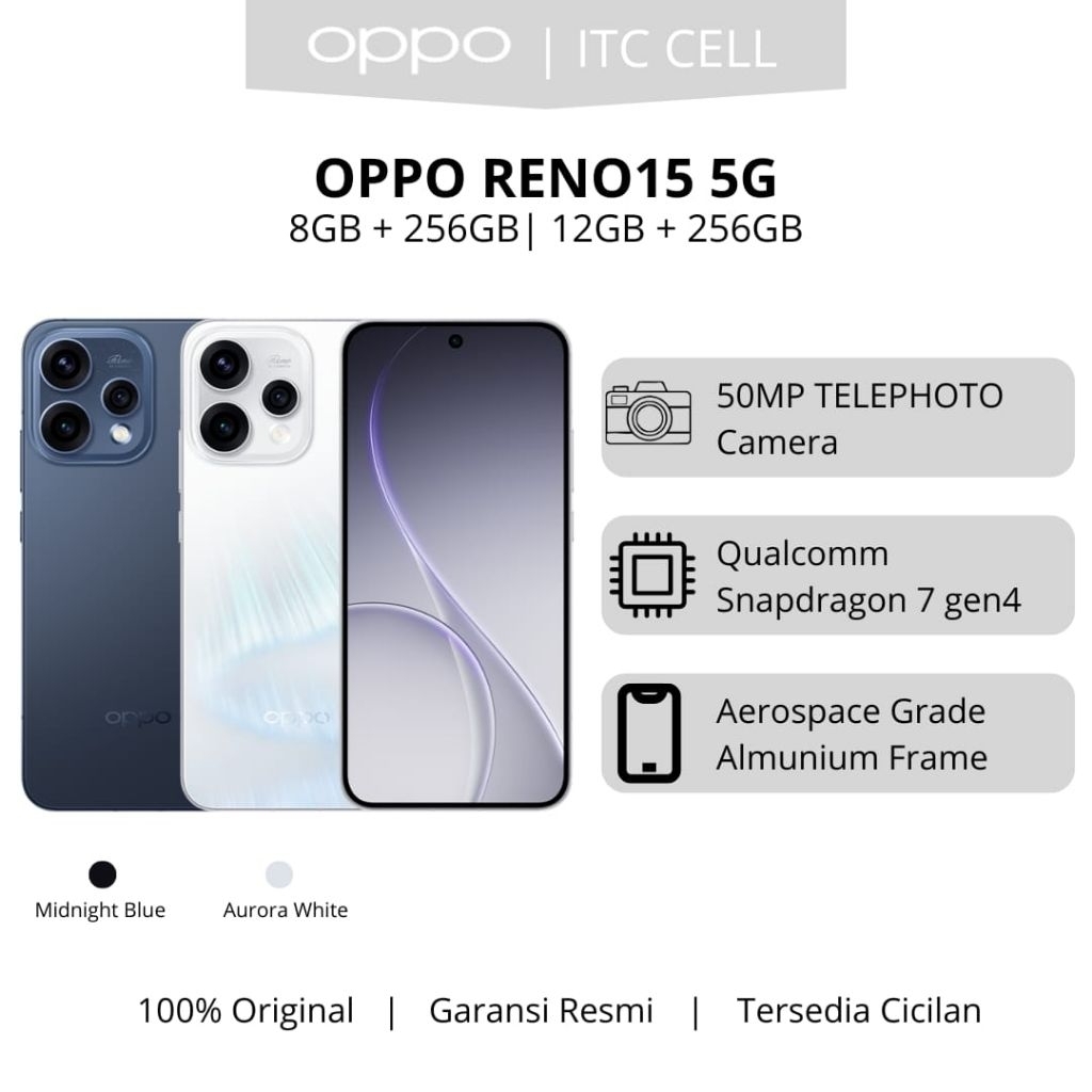 [NEW] OPPO Reno15 5G 8/12GB + 256GB