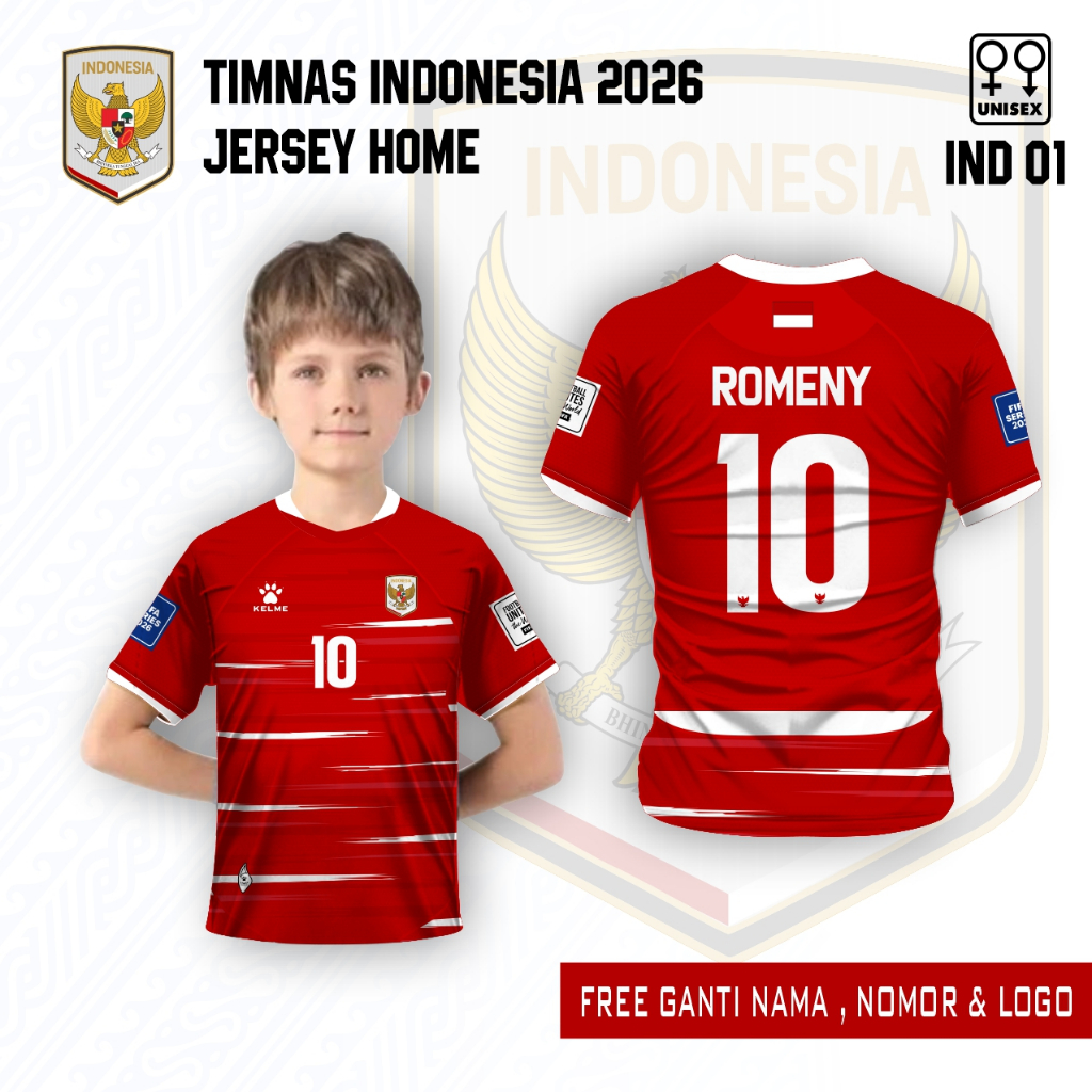 Jersey Timnas Indonesia home 2026 baju anak bola tim nasional indonesia terbaru kaos sepak bola