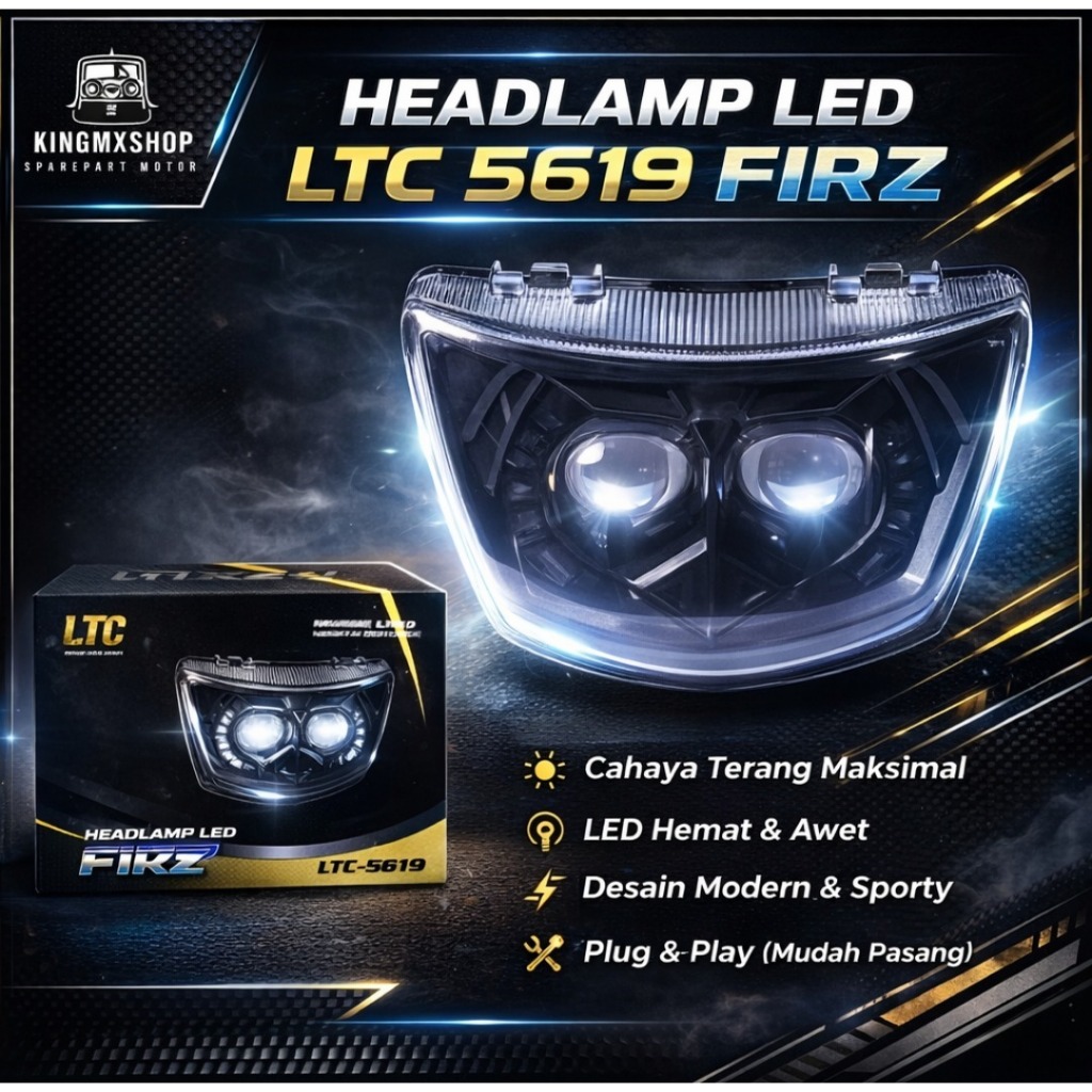 Headlamp LED Lamp Lampu Depan LTC Motor 5619 FIZR