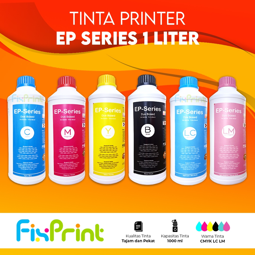 Tinta Epson 1 Liter Refill Printer L120 L355 L360 L365 L380 L385 L405 Dye Base