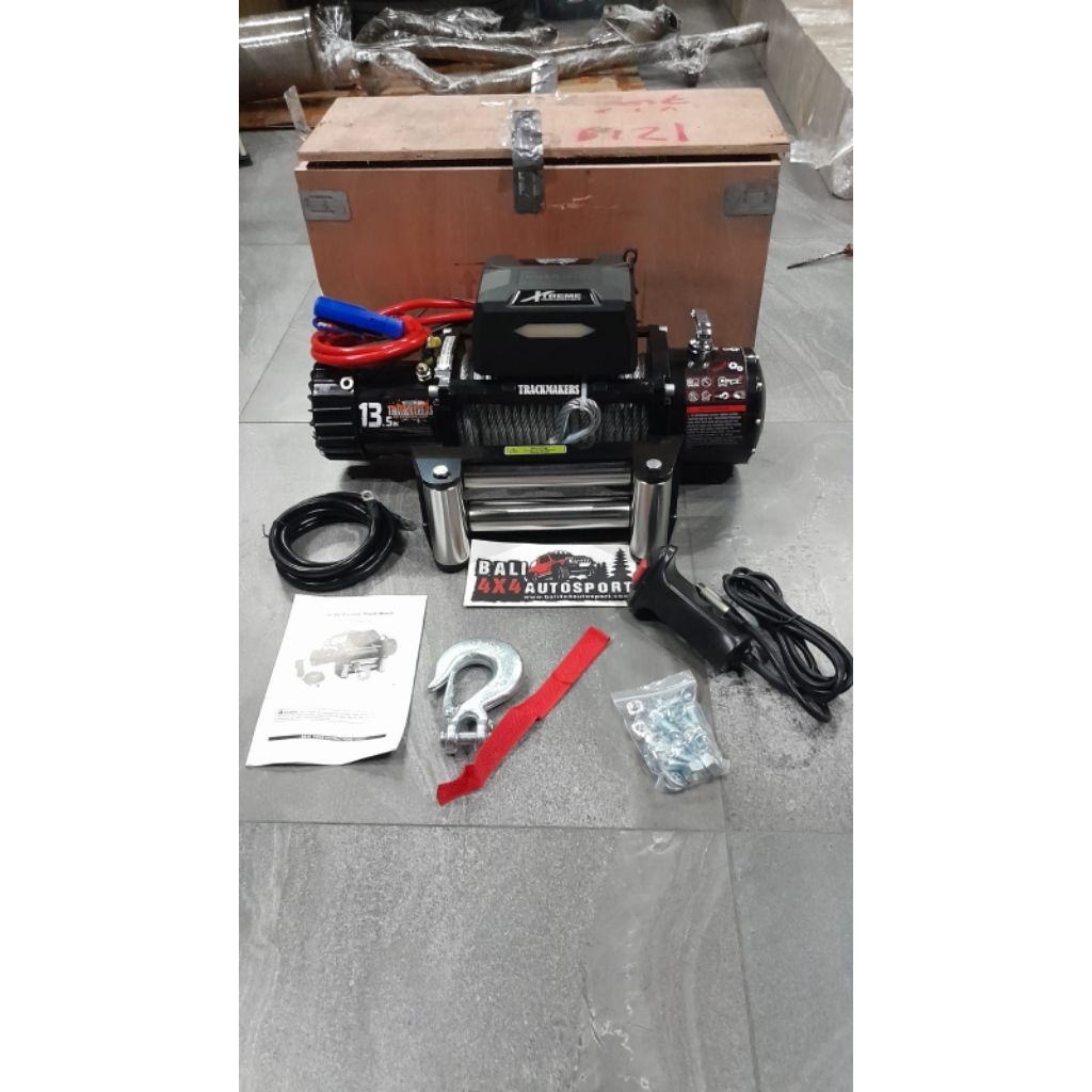 Winch TRACKMAKER Baja 12V Kapasitas 6.1 Ton / 13500 LBS Heavy Duty Recovery Gear - Alat Tarik Mobil 