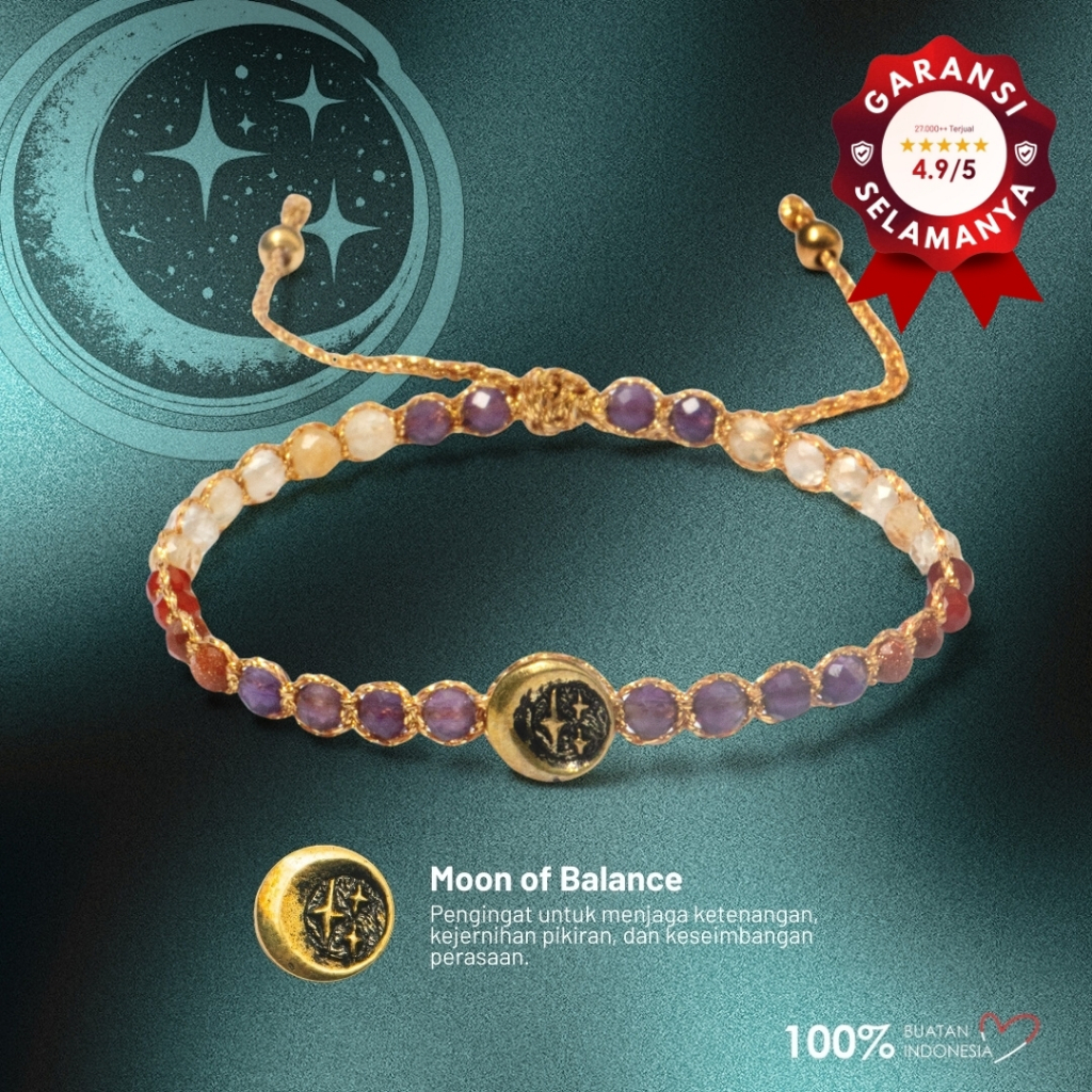 Maknavara - Moon of Balance - Awaken - RDNB Jewelry - Gelang Wanita/Pria - Batu Alam Natural - Gelan