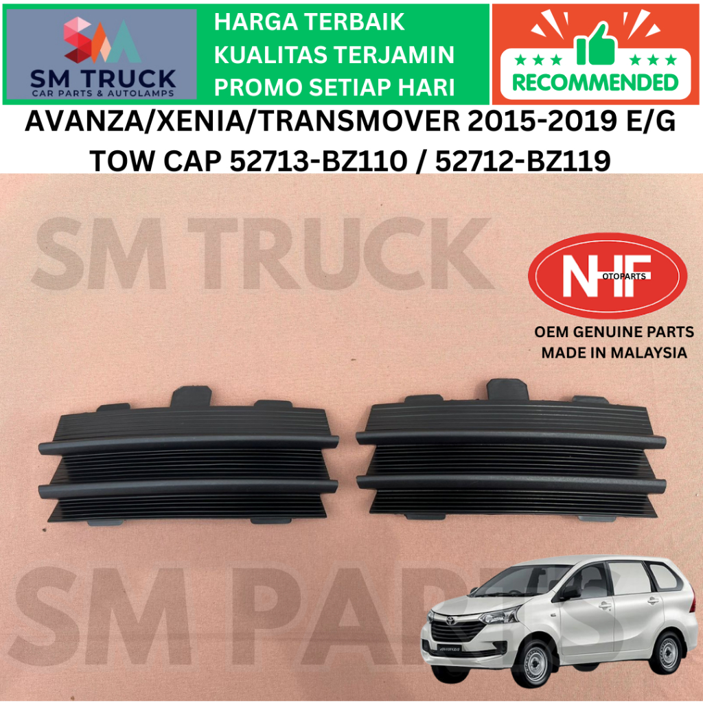 COVER TUTUP TOWING DEREK BUMPER BEMPER DEPAN GRAND AVANZA XENIA G E 2015 2016 2017 2018 2019 BARU OE