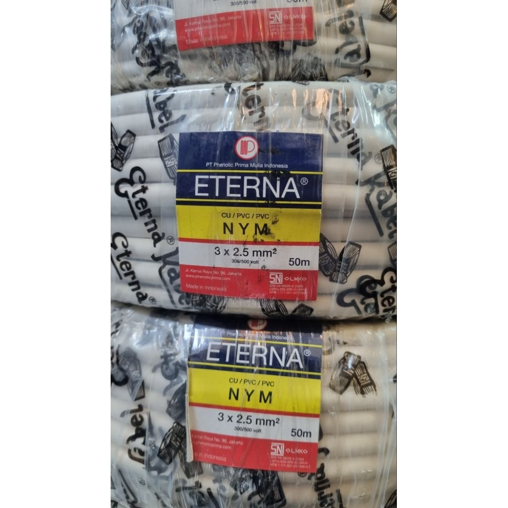 kabel eterna kabel nym 3x2,5 kabel batang isi 3