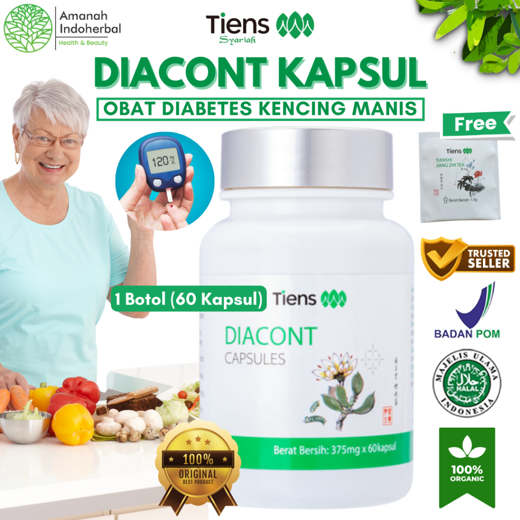 Tiens Diacont Suplemen Diabetes Obat Kencing Manis Kontrol Gula Darah Labu China Obat Luka Diabetes,