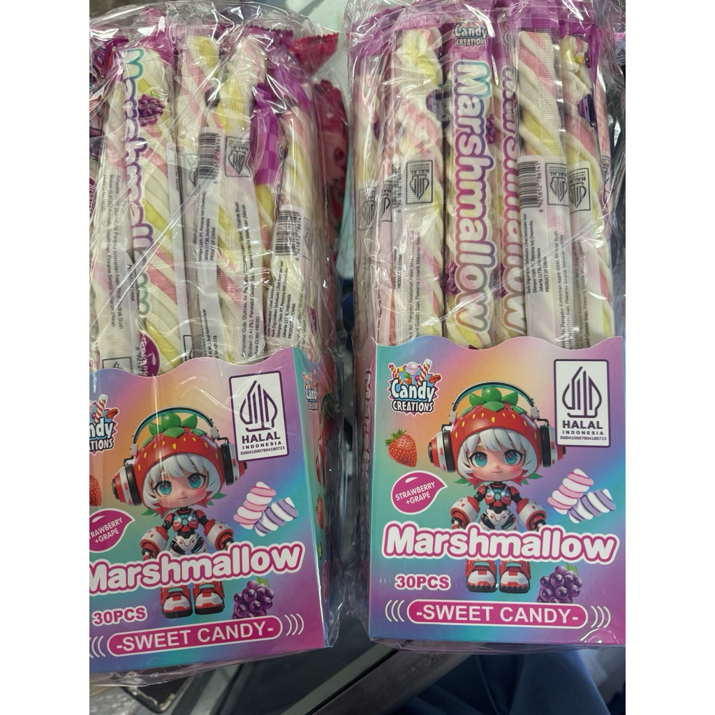 Marshmallow panjang kepang isi 1 pack 30 pcs