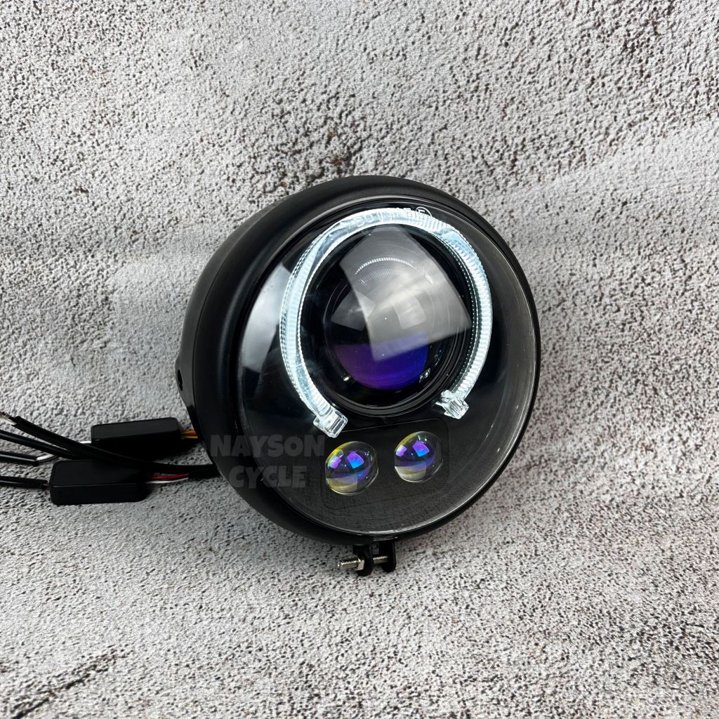 Headlamp Billed Laser 5.75 inch Lampu Depan Biled LED Nayson Cycle Motor W175 W250 Benelli Patagonia