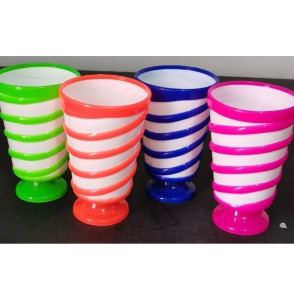 gelas jus plastik ulir mini warna warni