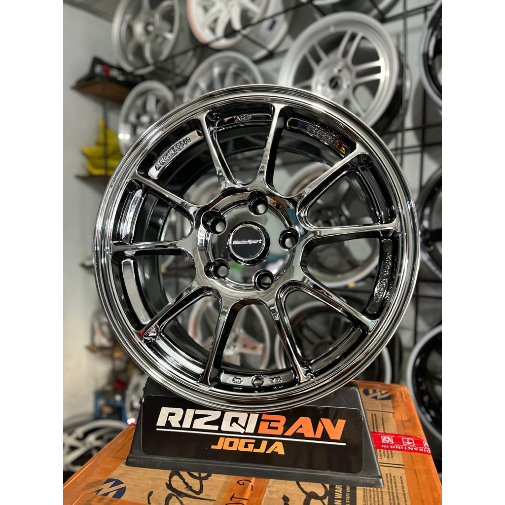 velg wedsport tc105 r16 black chrome pcd 5x114 kondisi baru
